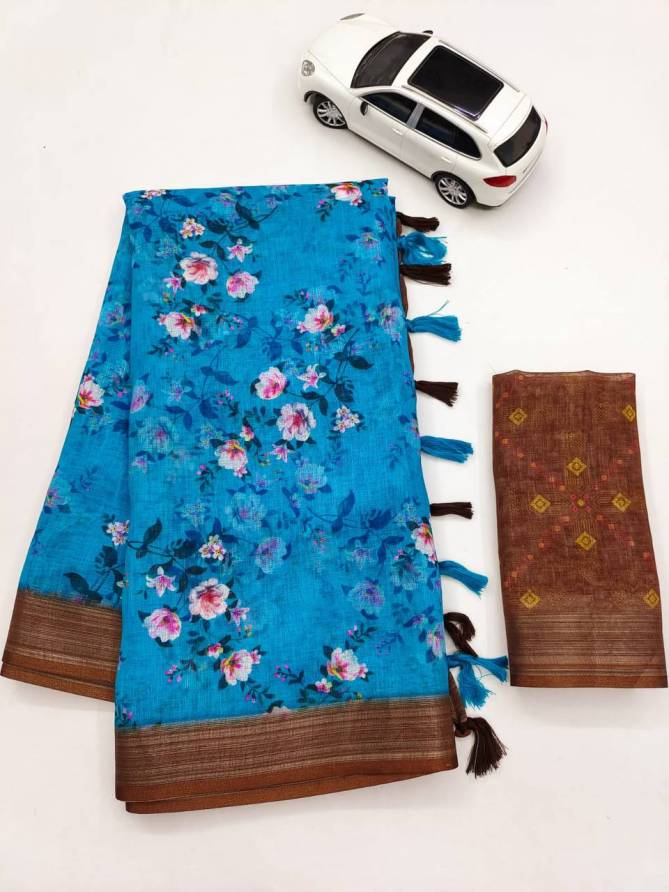 MG 200 Linen Digital Printed Daily Wear Sarees Wholesale Price In Surat